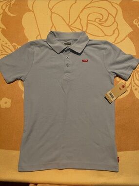 Levi's kid Pale Blue Polo Shirt with Red Logo